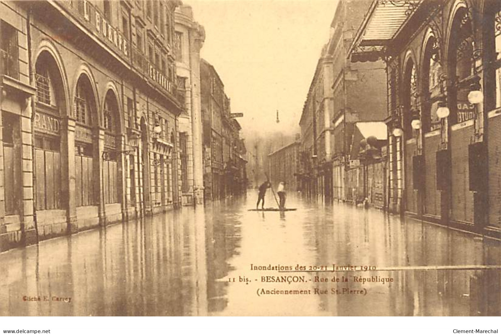 BESANCON - Inondations Des 20 21 Janvier 1910 - Rue De La République - Très Bon état - Besancon