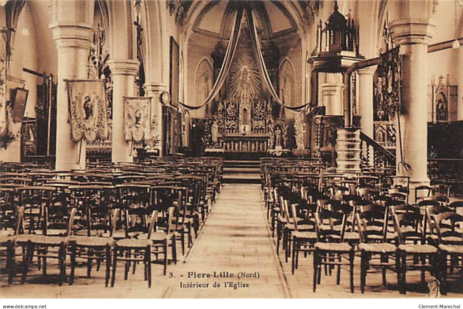 FLERS LILLE - Intérieur De L'Eglise - Très Bon état - Autres & Non Classés