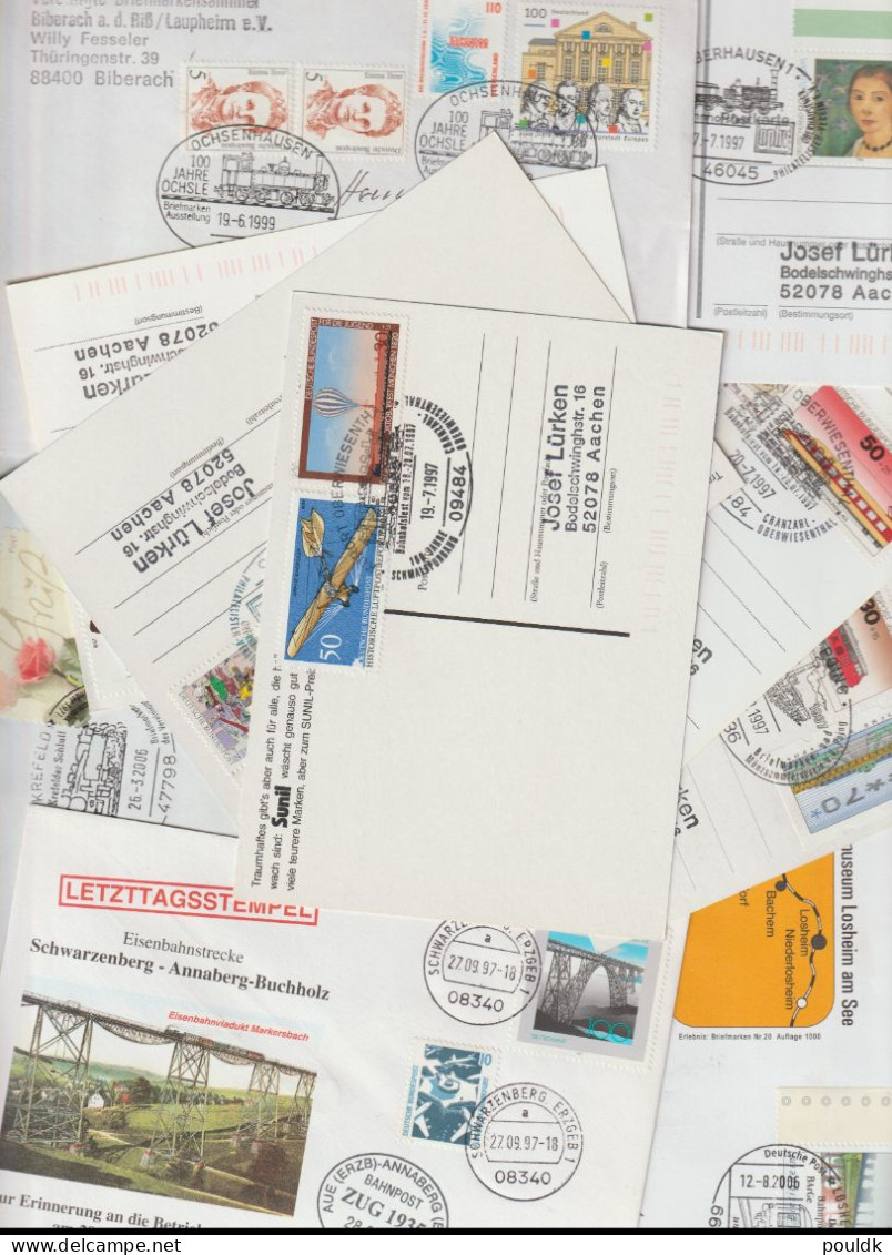 50 Covers With Trains As A Theme, Either Stamps Or Postmarks. Postal Weight 0,255 Kg. Please Read Sales Conditions Under - Treinen