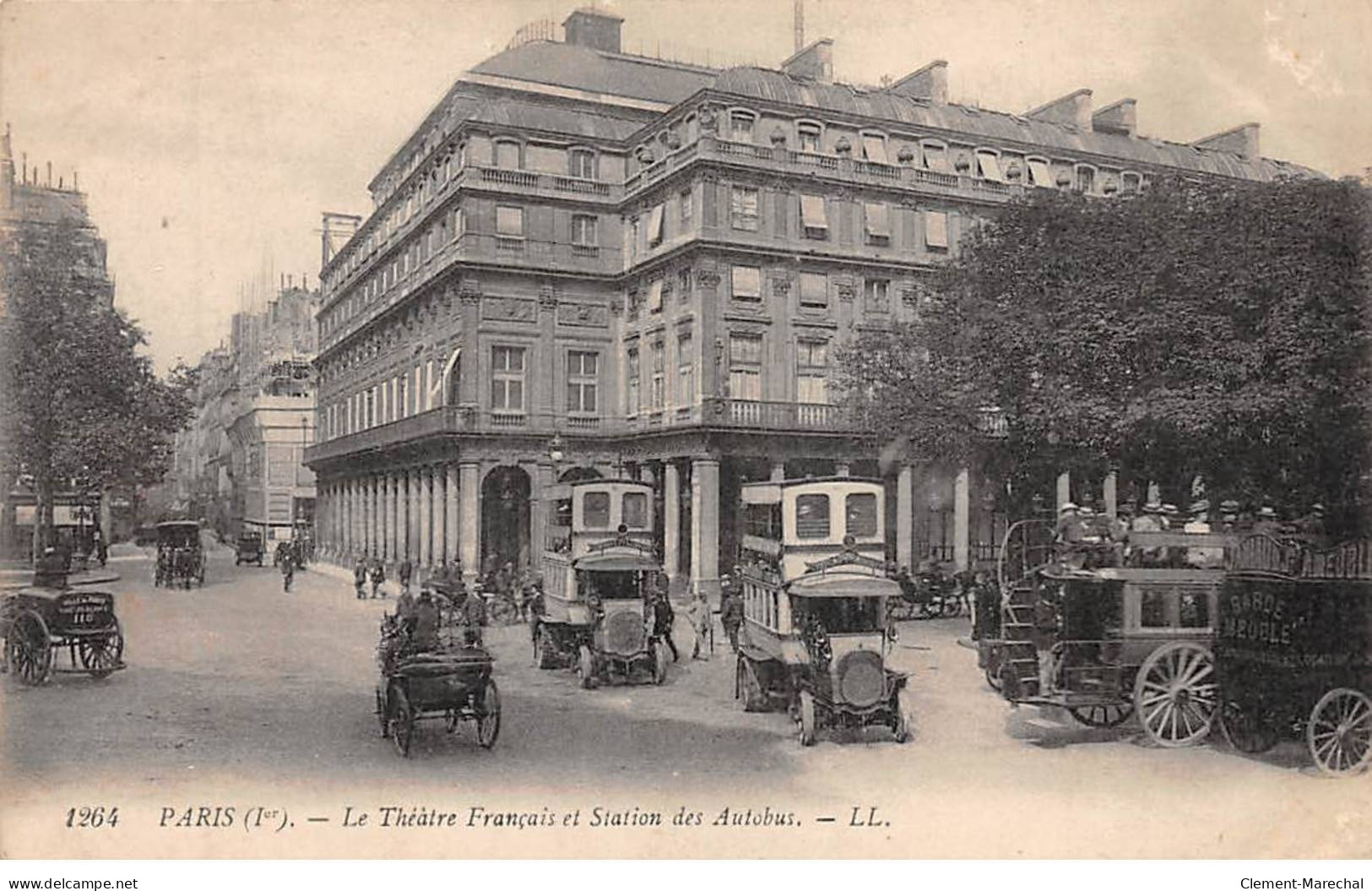 PARIS - Le Théâtre Français Et Station Des Autobus - Très Bon état - District 01