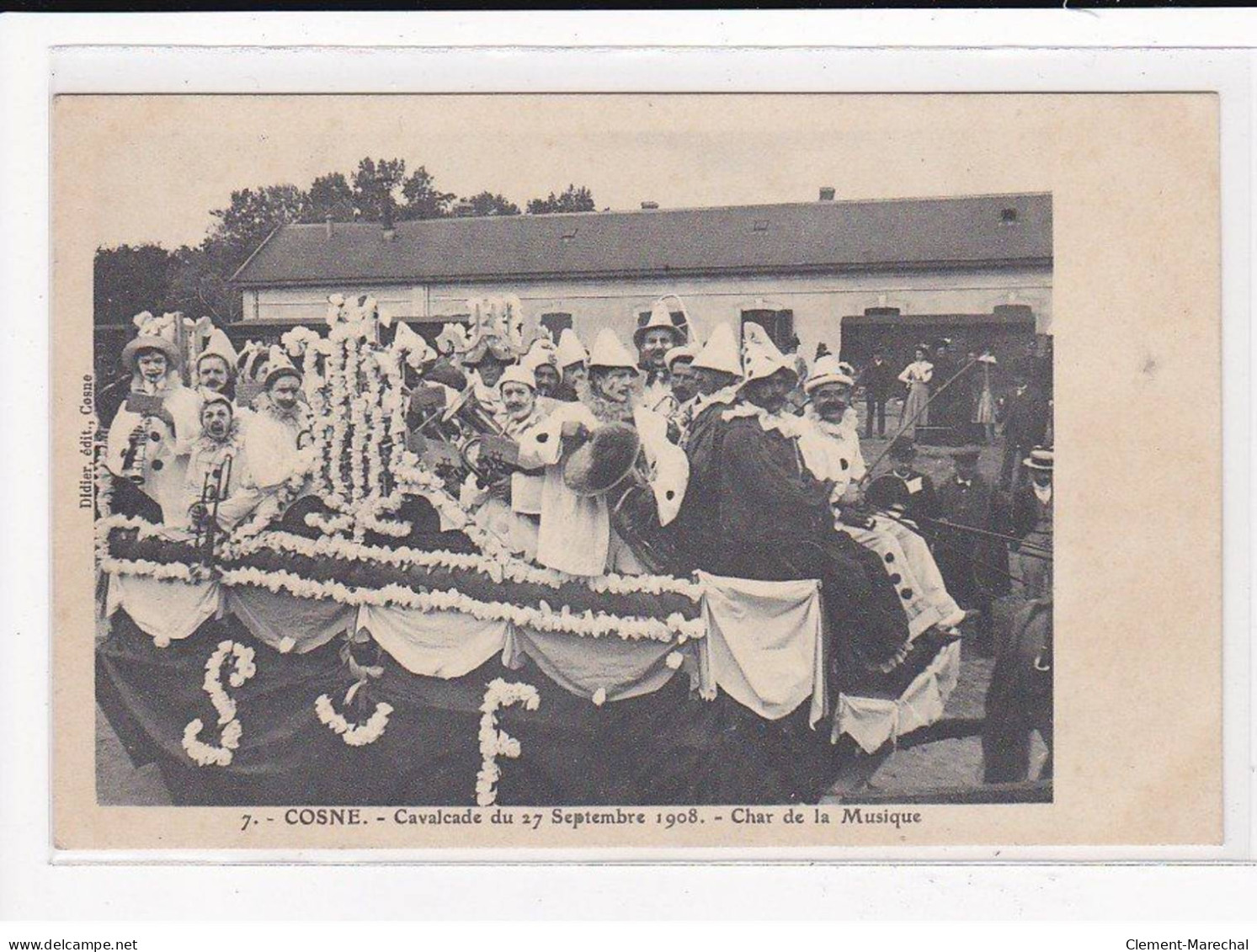 COSNE : Cavalcade Du 27 Septembre 1908, Char De La Musique - Très Bon état - Cosne Cours Sur Loire