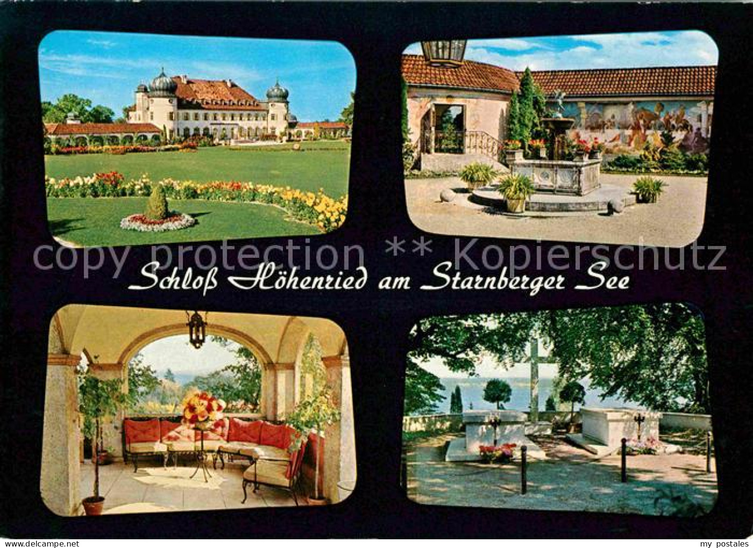 72636134 Starnbergersee Schloss Hoehenried Park Brunnen Grabstaetten Sitzecke St - Starnberg