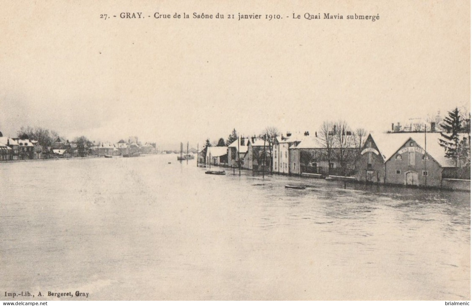 GRAY  Vrue De La Saône Du 21 Janvier 1910 - Gray