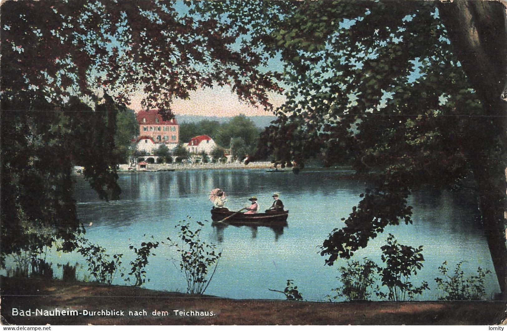 Allemagne Bas Nauheim Durchblick Nach Dem Teichhaus CPA + Timbre Reich Cachet 1912 - Bad Nauheim