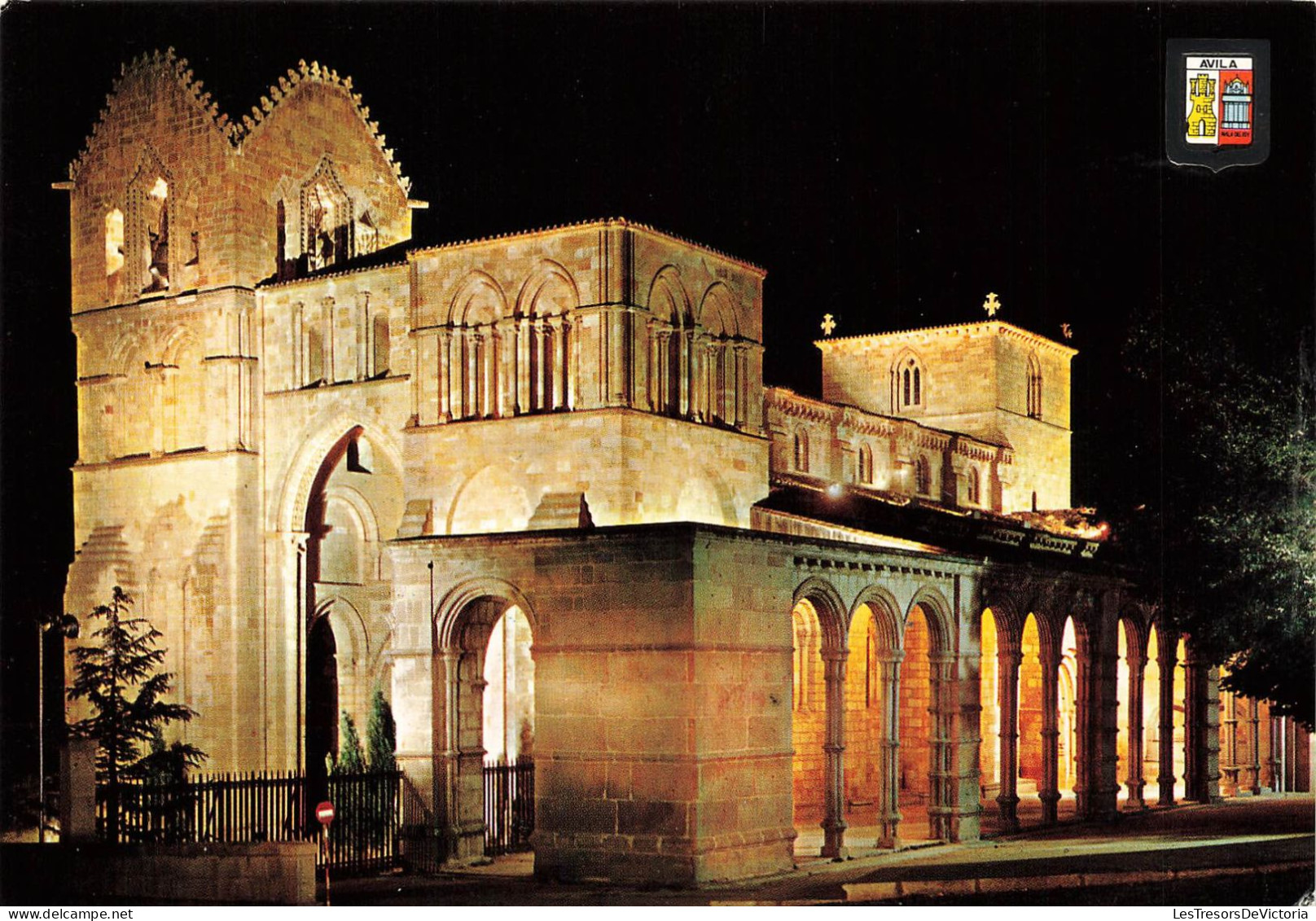 ESPAGNE - Avila - Basilique De Saint Vincent - Vue De Nuit - Colorisé - Carte Postale - Ávila