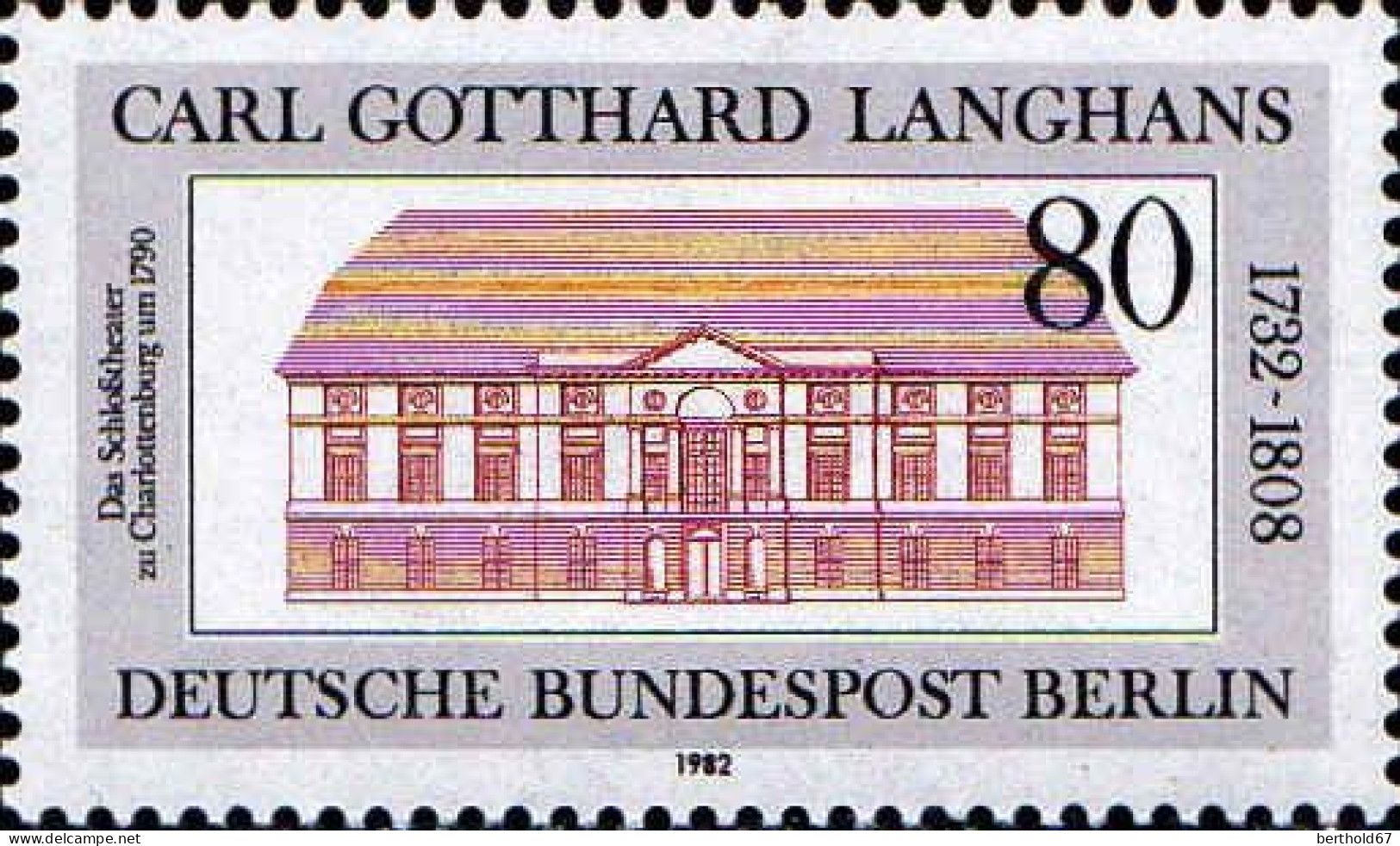 Berlin Poste N** Yv:645 Mi:684 Carl Gotthard Langhans Théatre De Charlottenburg - Unused Stamps