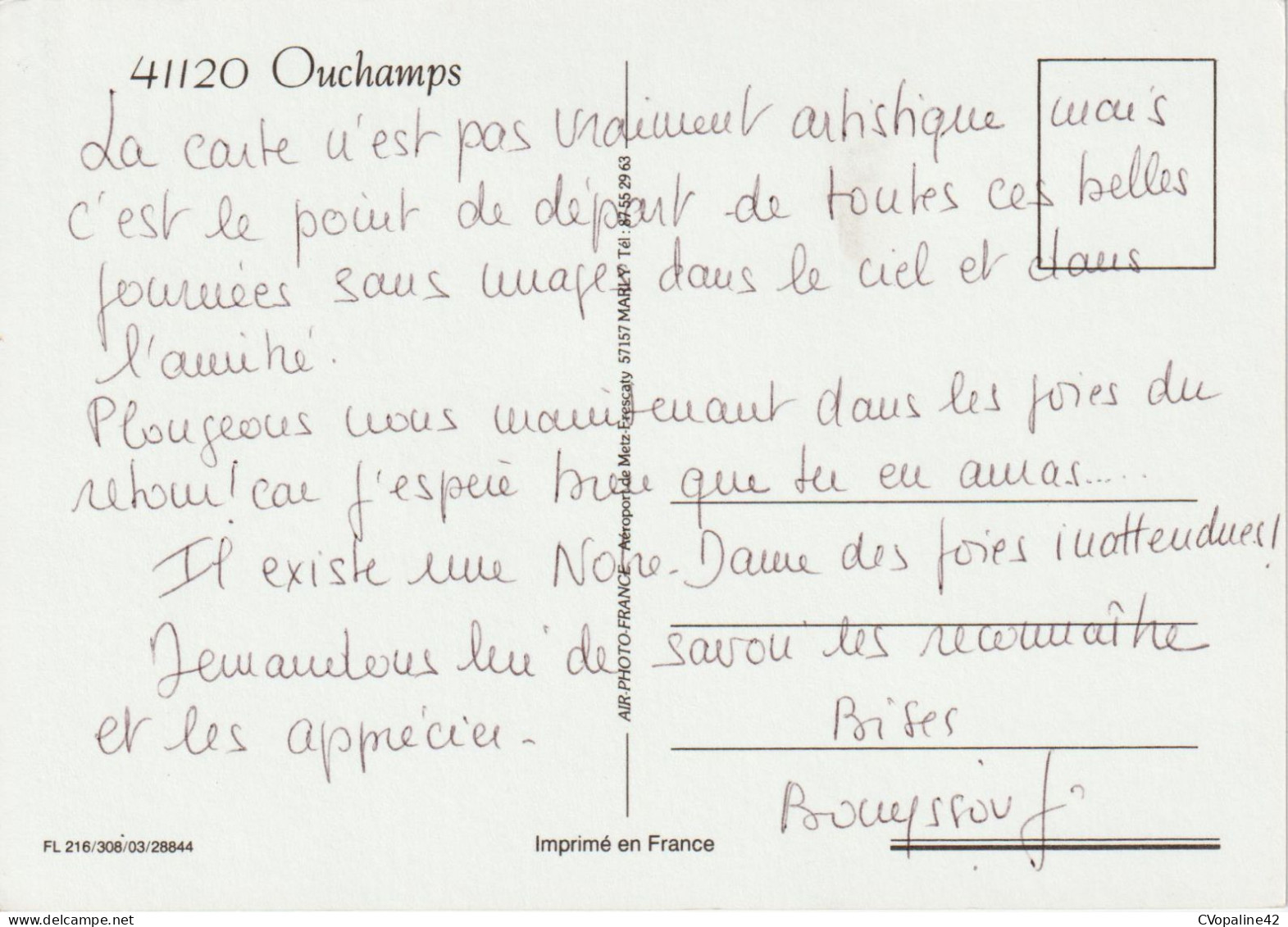 OUCHAMPS (41) Vue Générale Aérienne  CPSM GF - Other & Unclassified