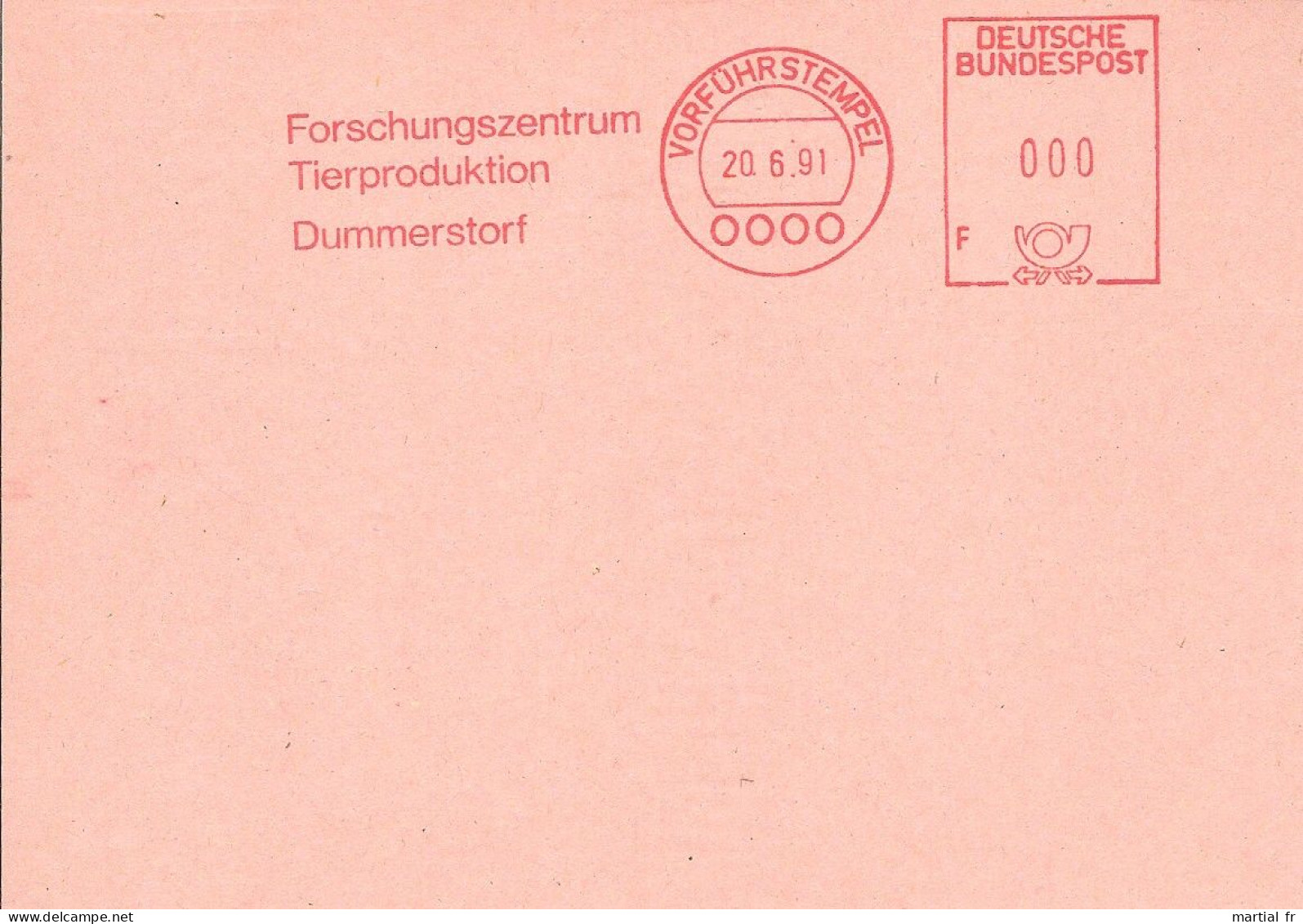 EMA ALLEMAGNE DEUTSCHLAND DUMMERSTORF VORFUHRSTEMPEL SPECIMEN CENTRE RECHERCHE ELEVAGE REPRODUCTION ANIMAL TIER - Autres & Non Classés