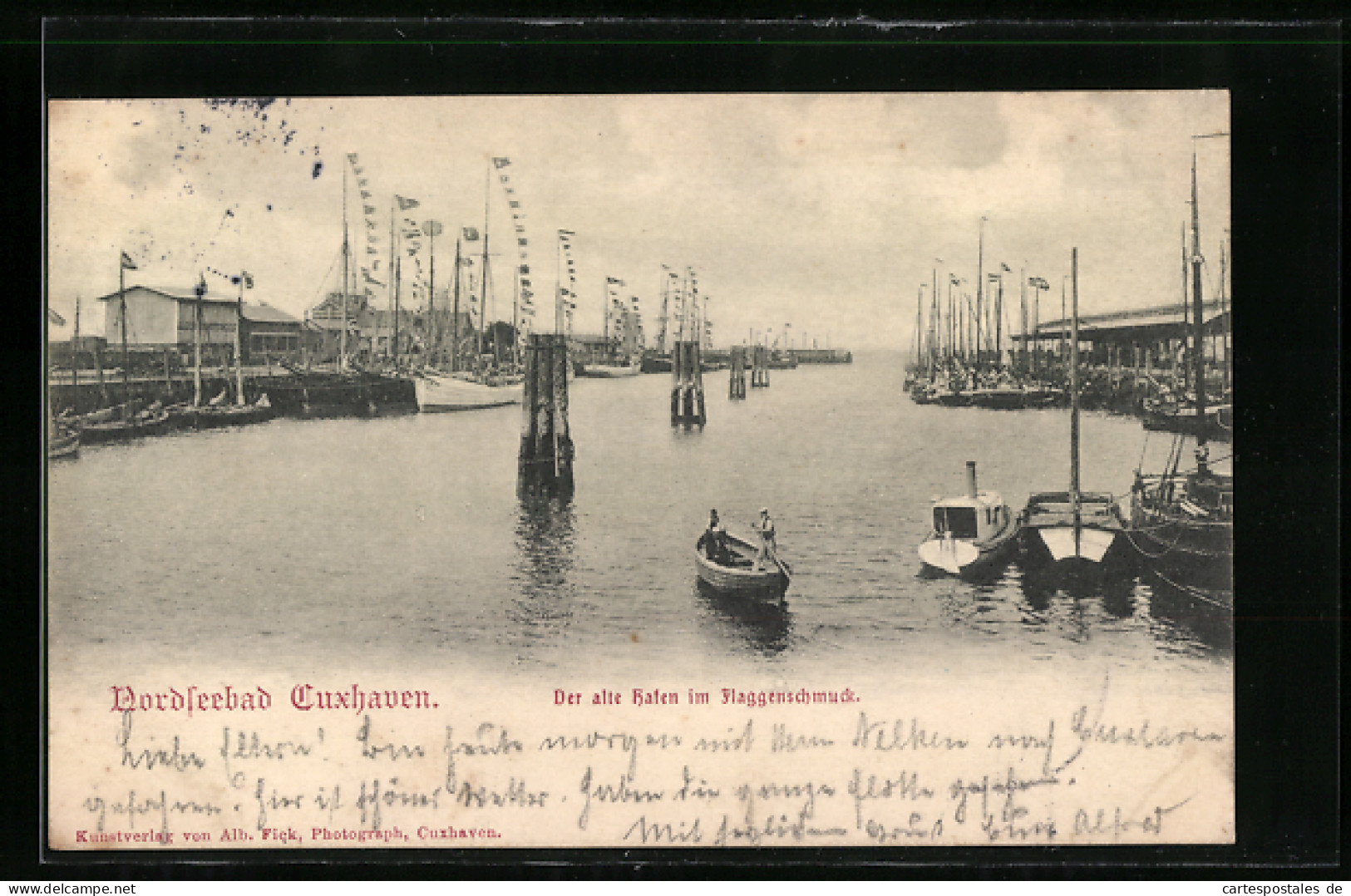 AK Cuxhaven, Nordseebad, Der Alte Hafen Im Flaggenschmuck  - Other & Unclassified