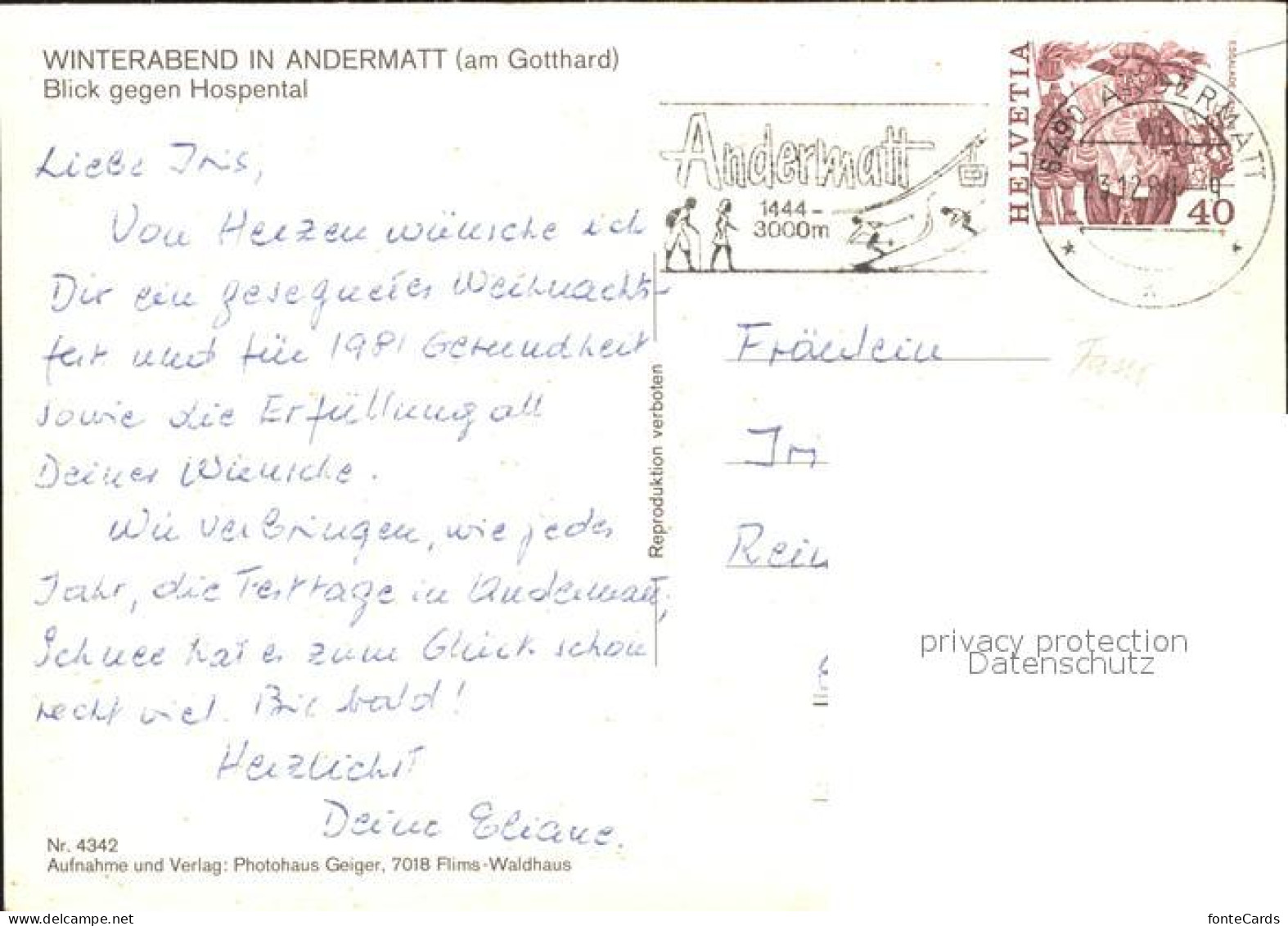 11713217 Andermatt Bei Nacht Mit Hospental Andermatt - Other & Unclassified
