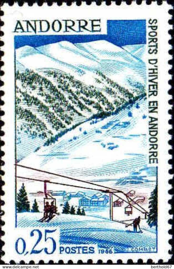 Andorre (F) Poste N** Yv:175 Mi:195 Sports D'hiver En Andorre - Neufs