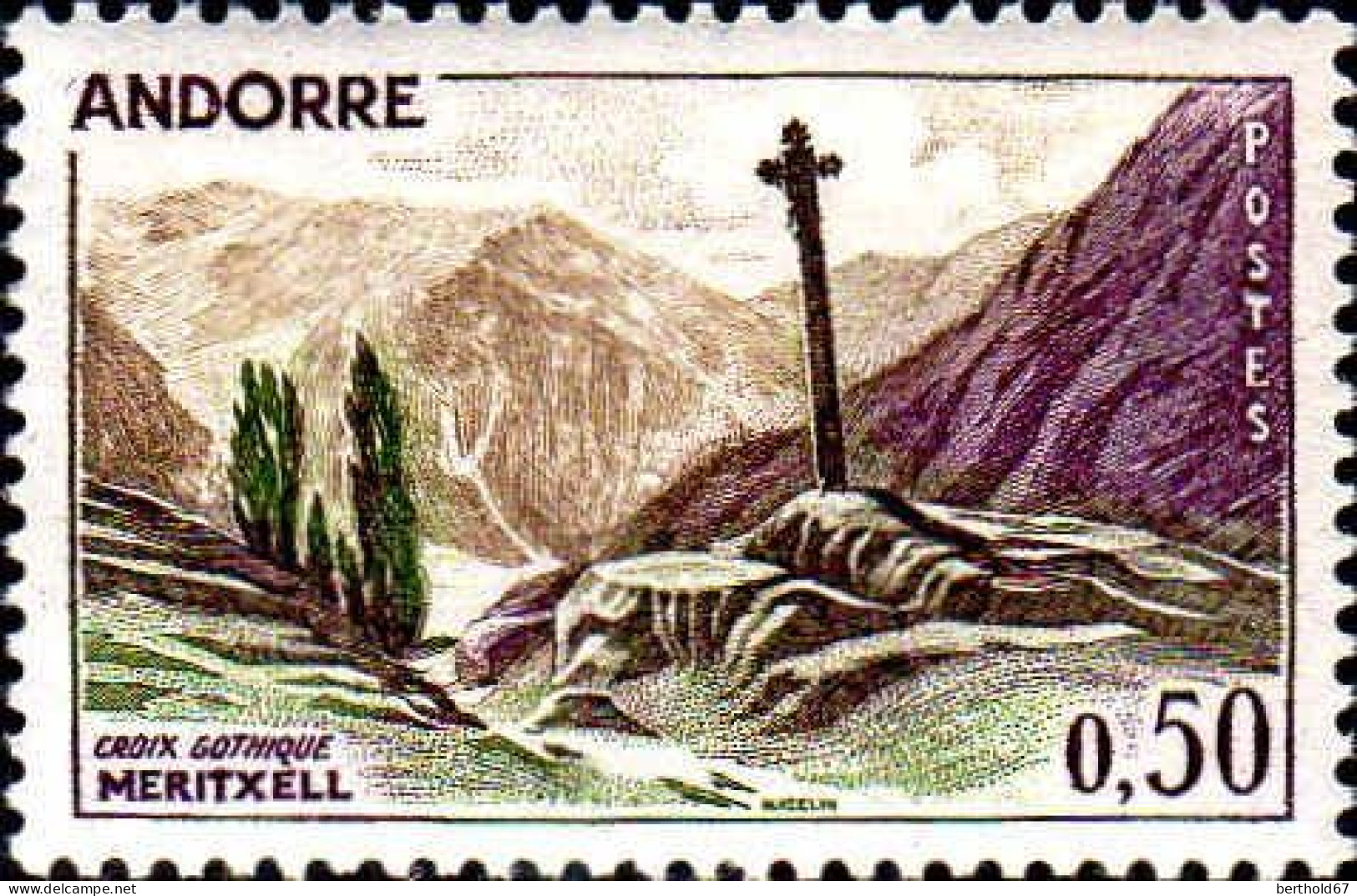 Andorre (F) Poste N** Yv:161 Mi:171 Croix Gothique Meritxell - Nuevos