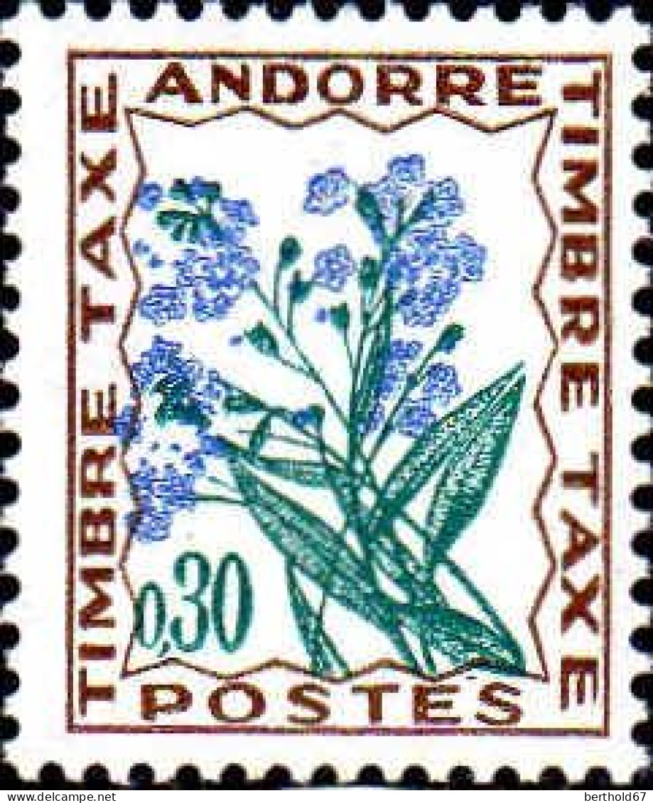 Andorre (F) Taxe N** Yv:50 Mi:49 Myosotis - Unused Stamps