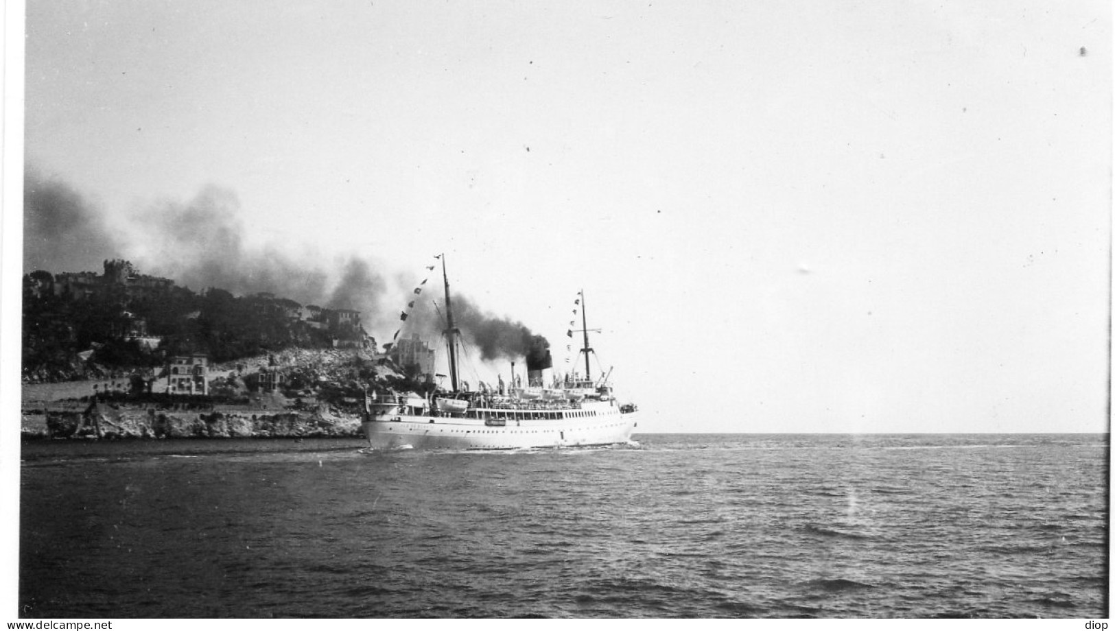 Photographie Photo Vintage Snapshot Paquebot Ships NICE Mer Sea  - Schiffe