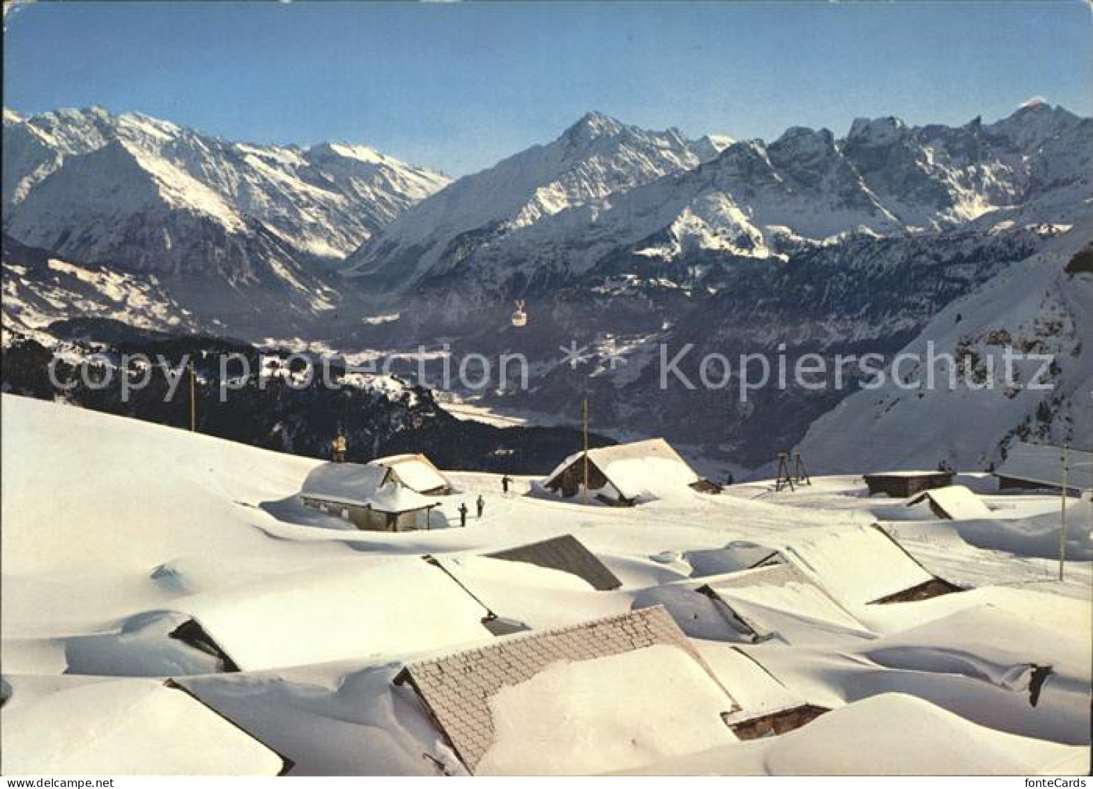 11712886 Schoenbueel Lungern Dorfpartie Im Tiefschnee Mit Alp Breitenfeld Lunger - Sonstige & Ohne Zuordnung