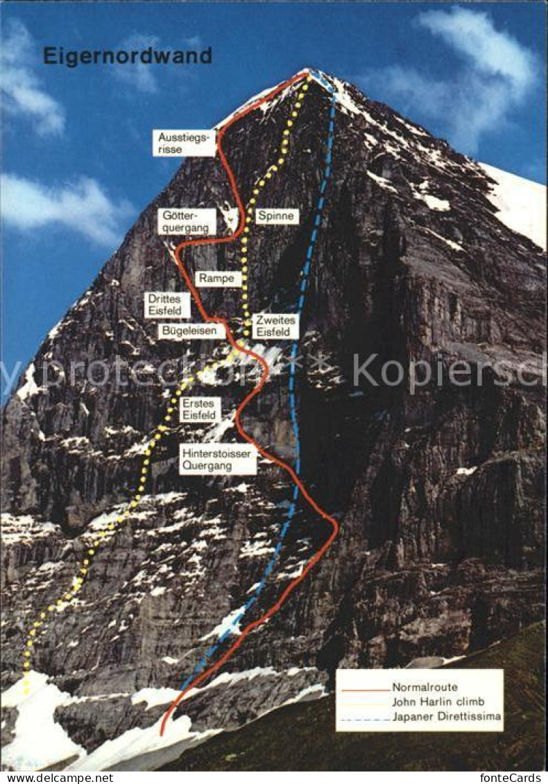 11710007 Eiger Grindelwald Eiger Nordwand Routen Eiger Grindelwald - Other & Unclassified