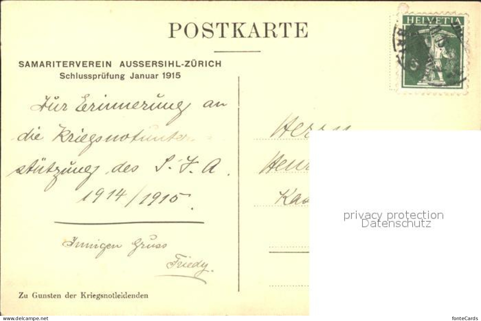 11706556 Zuerich ZH Kuenstlerkarte Samariterverein Aussersihl  Zuerich - Autres & Non Classés