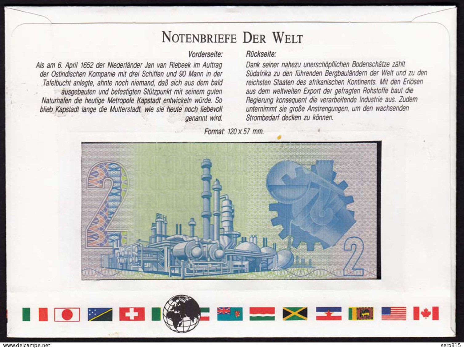 SOUTH AFRICA 2 Rand (1981) Banknotenbrief Der Welt UNC Pick 118b   (15458 - Altri – Africa