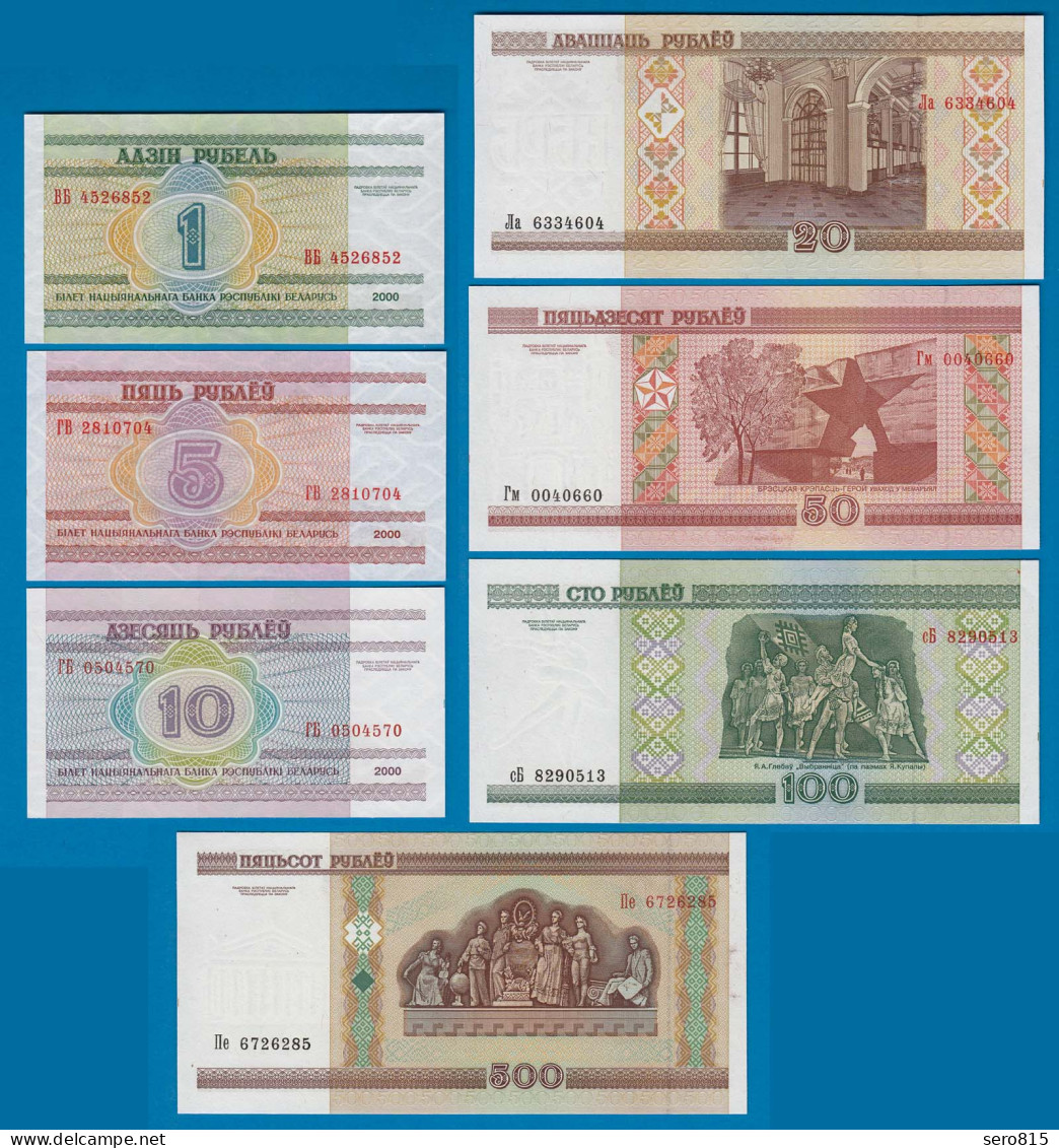 Weißrussland - Belarus 7 Stück Banknoten 2000 UNC    (18154 - Autres - Europe