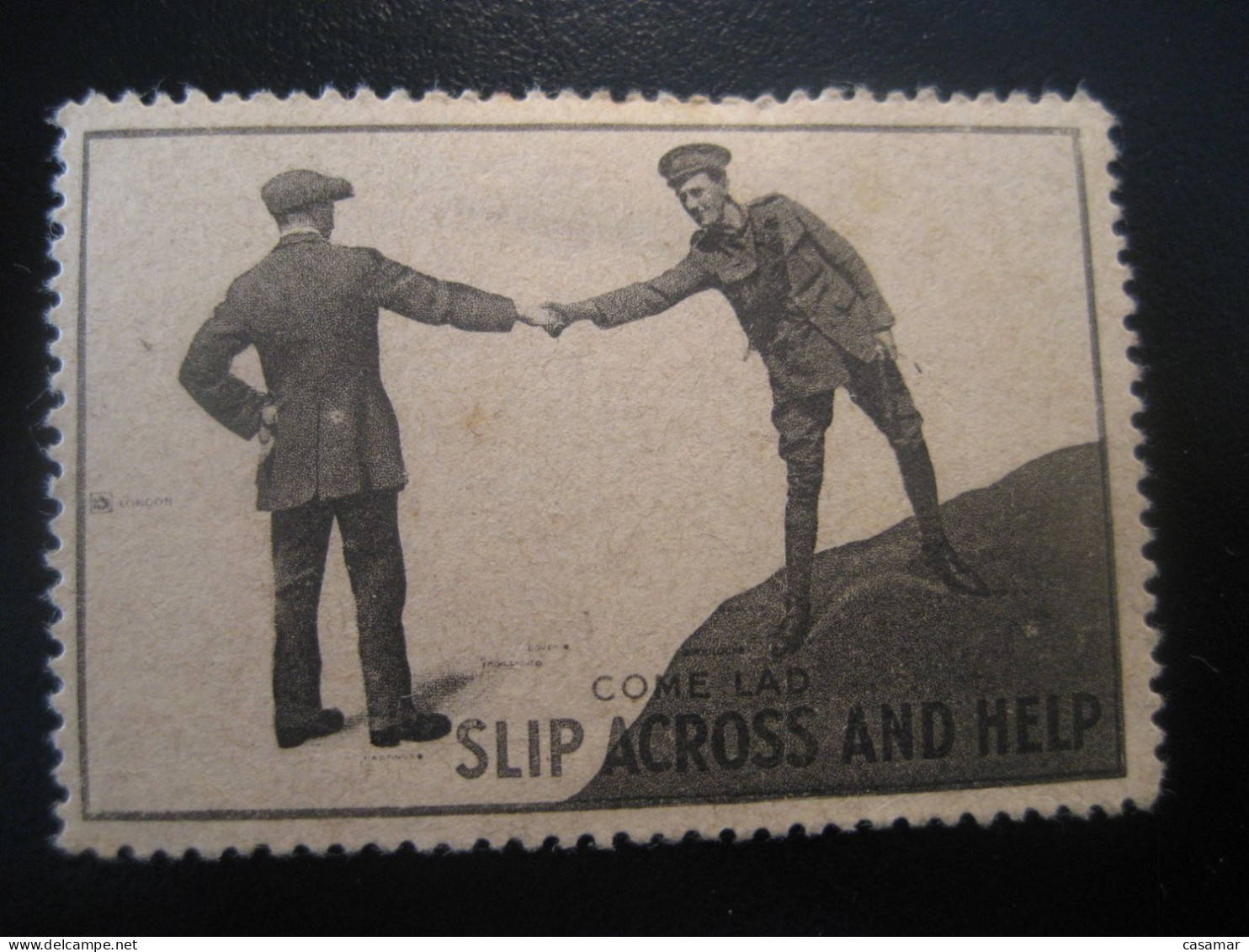 COME LAD Slip Across And Help Poster Stamp Vignette USA Label - Other & Unclassified