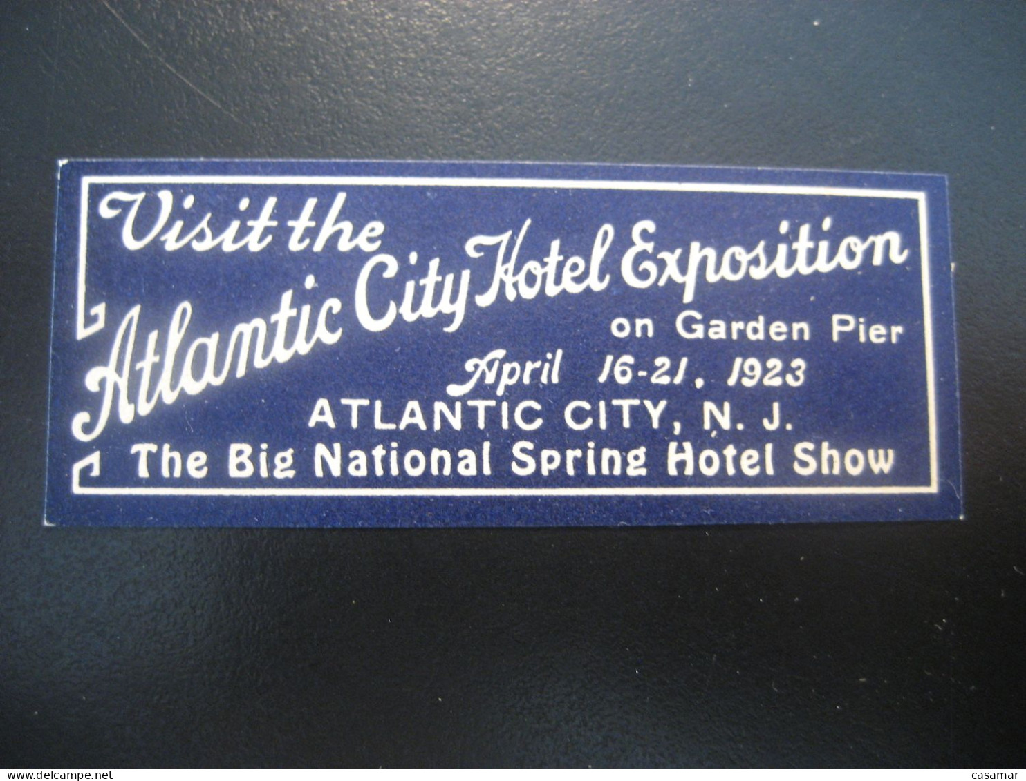 ATLANTIC CITY New Jersey 1923 Spring Hotel Show Expo Poster Stamp Vignette USA Label - Other & Unclassified