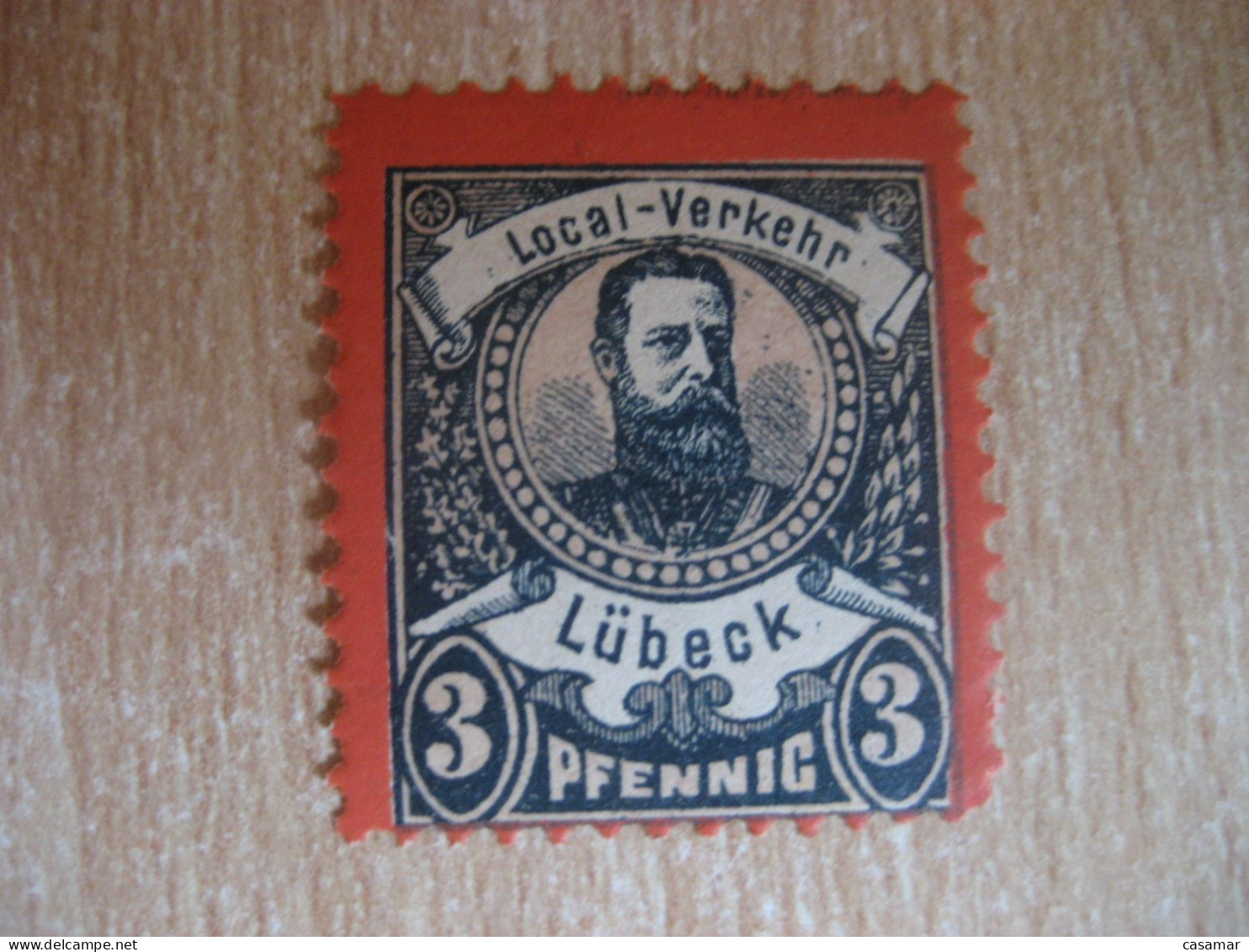 LUBECK 1888 Local-Verkehr Kaiser Friedrich II 10 Pf Michel A6 Privat Private Local Stamp GERMANY - Privatpost