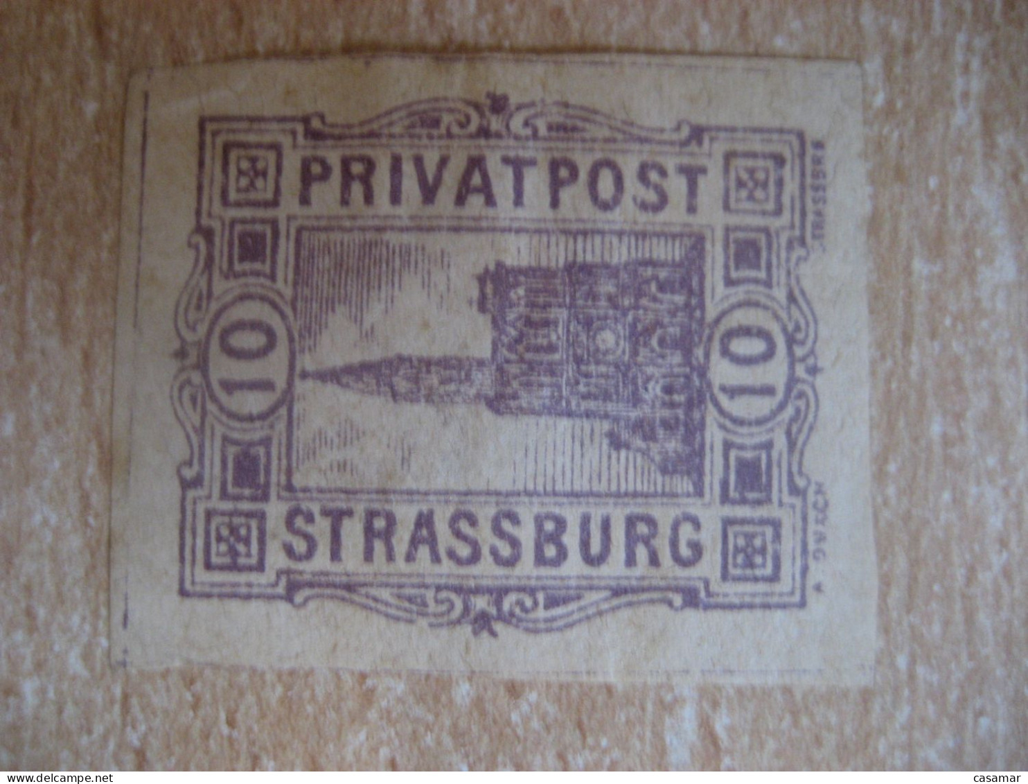 STRASSBURG 1887 Privatpost 10 Pf Michel A11 Privat Private Local Stamp GERMANY Slight Faults - Postes Privées & Locales