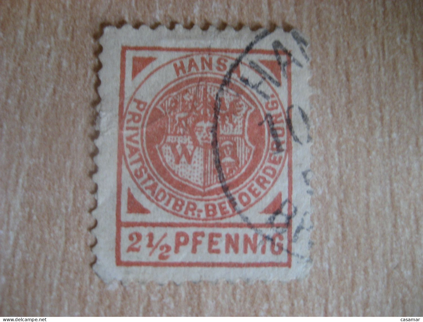 BRESLAU 1894 Hansa 2 1/2 Pf Michel E9 Privat Private Local Stamp GERMANY Slight Faults - Private & Lokale Post