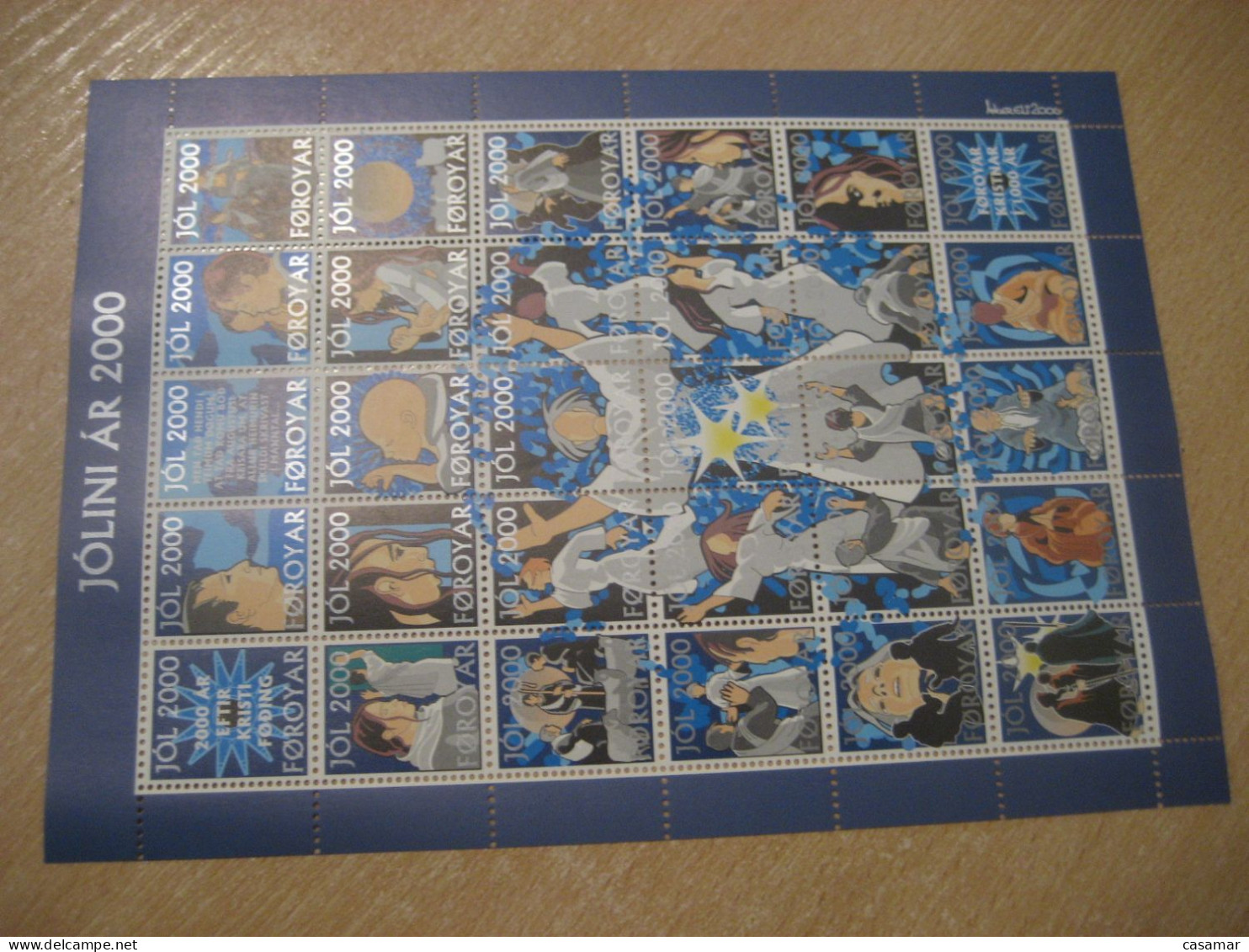 FAROE ISLANDS 2000 New Year Religion Merry Christmas Sheet Bloc 30 Poster Stamp Vignette DENMARK Label - Féroé (Iles)