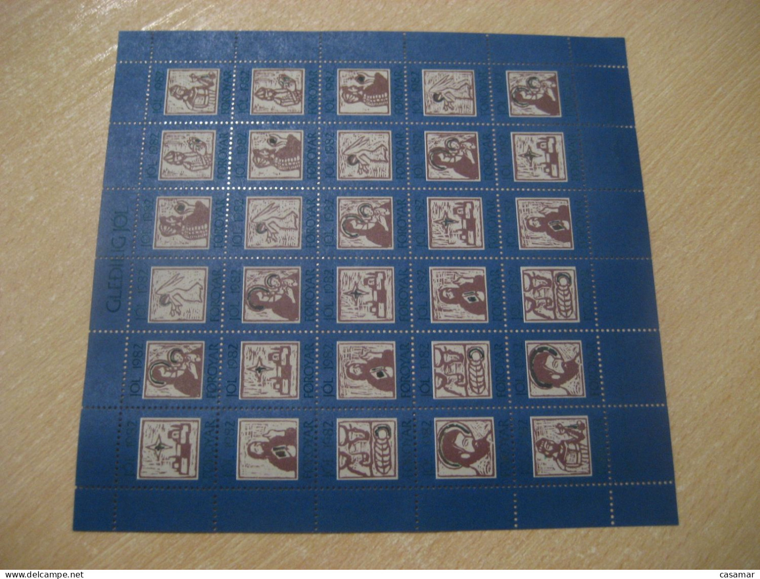 FAROE ISLANDS 1982 Religion Merry Christmas Sheet Bloc 30 Poster Stamp Vignette DENMARK Label - Féroé (Iles)