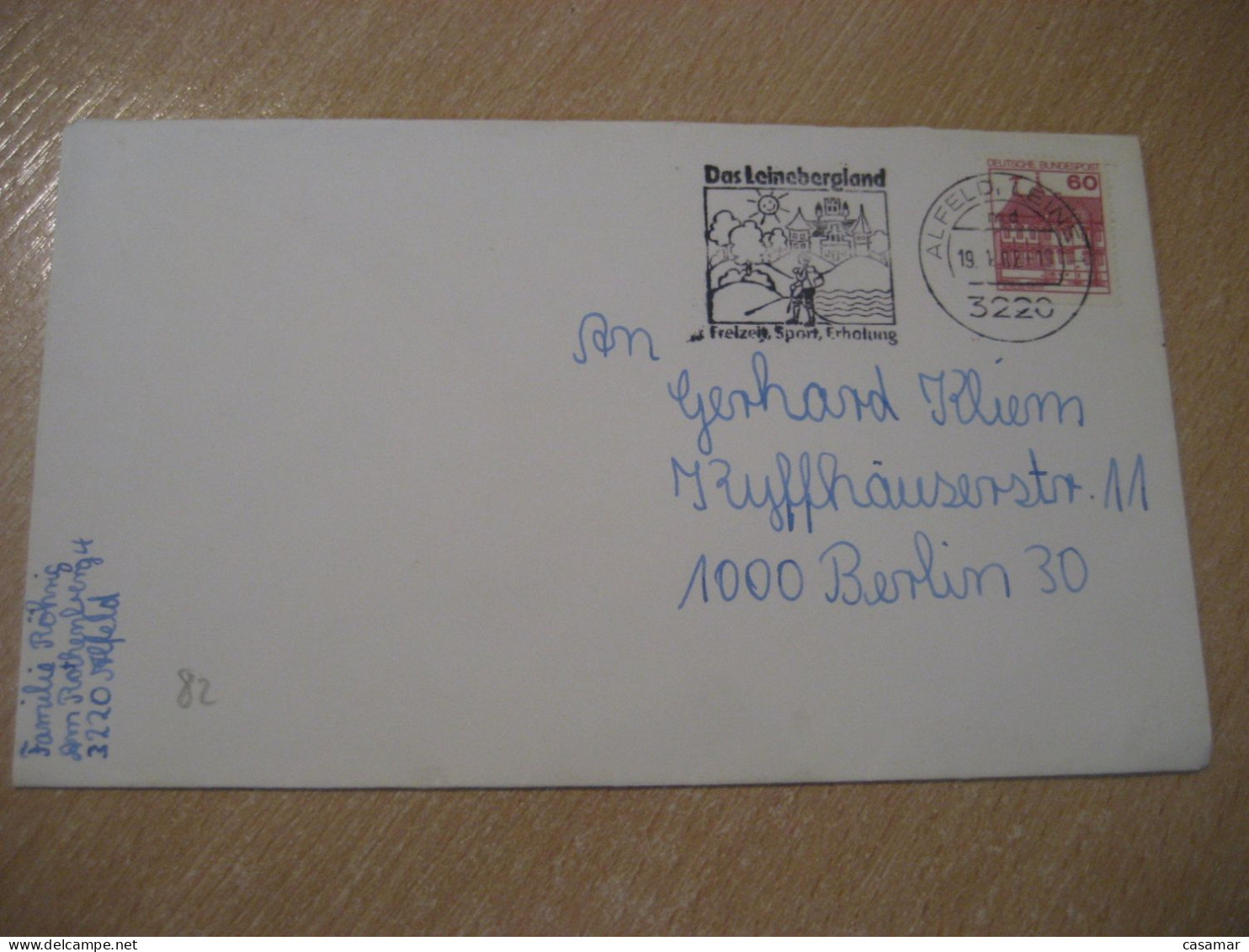 ALFELF 1982 To Berlin Cancel Cover GERMANY - Covers & Documents