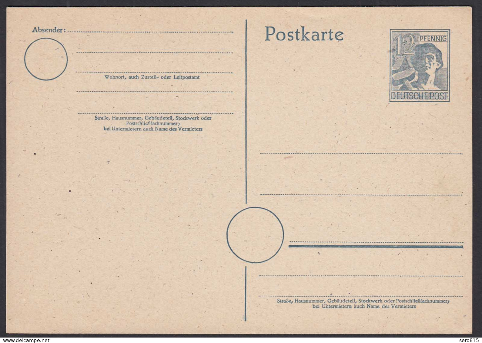 Alliierte Besatzung 12 Pfennig Ganzsache 1947 Ungebraucht   (30676 - Other & Unclassified