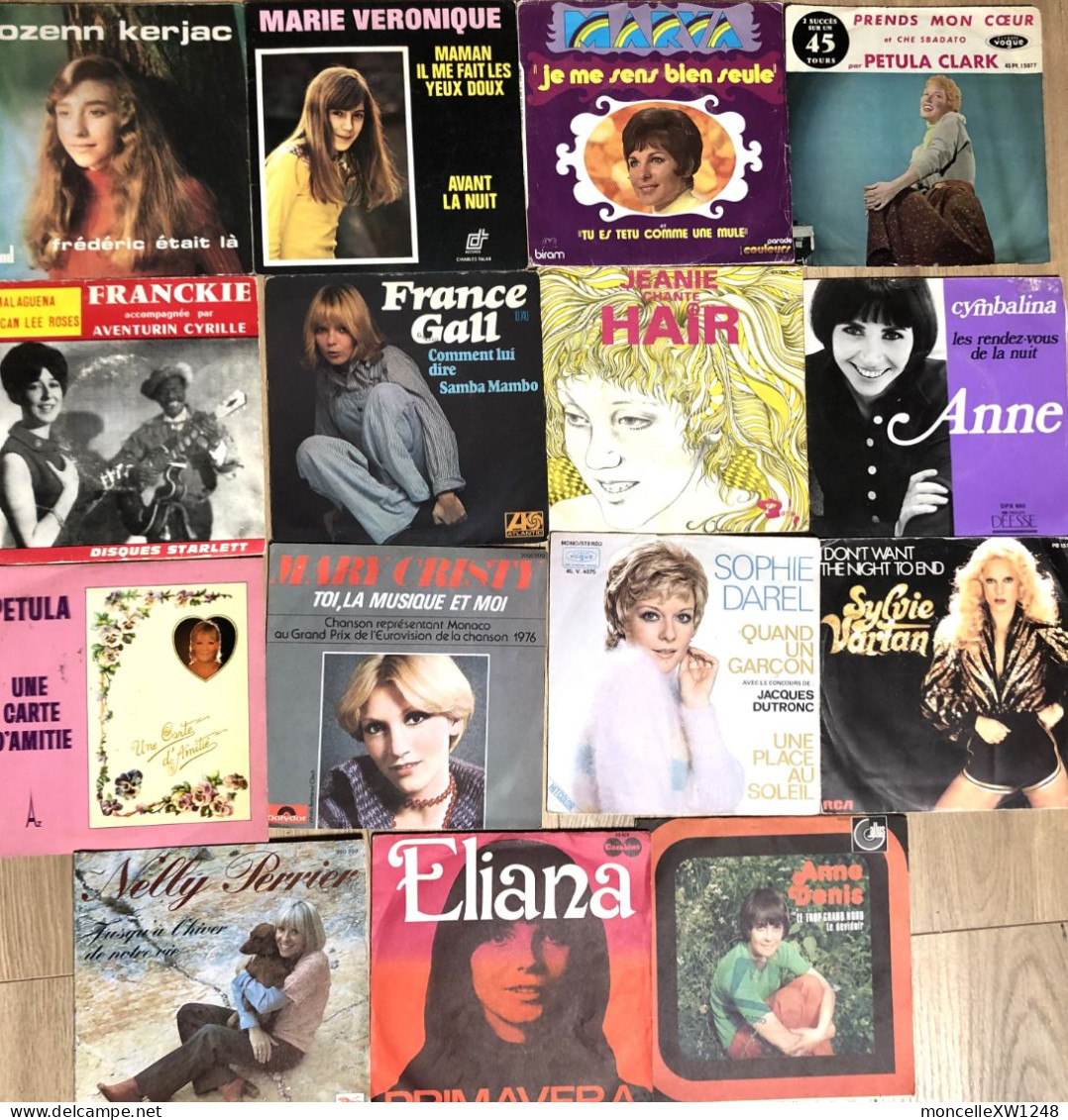 Lot De 15 X 45 T SP Chanteuses Françaises 60-70 - Gall, Jeanie, Clark... - 45 T - Maxi-Single