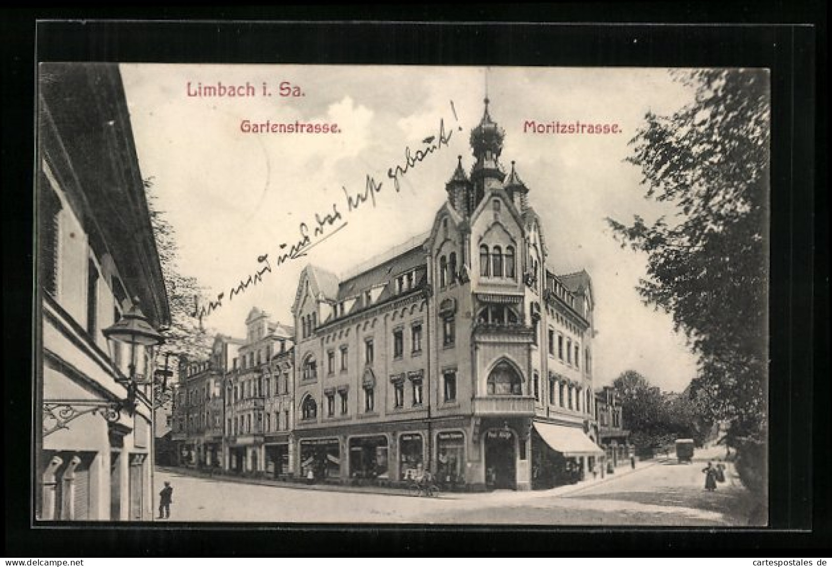 AK Limbach I. Sa., Gartenstrasse, Moritzstrasse  - Autres & Non Classés