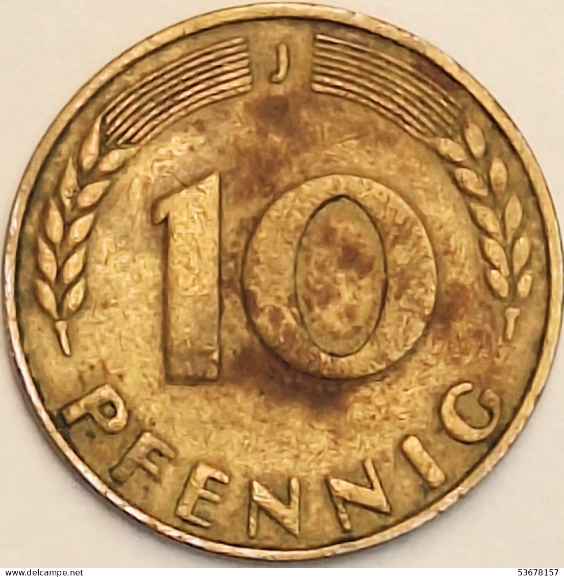 Germany Federal Republic - 10 Pfennig 1949 J (Large J), KM# 103 (#4623) - 10 Pfennig