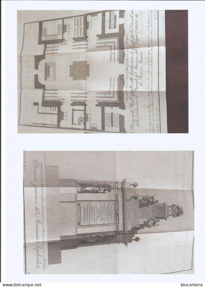RARISSIME ACQUEFORTI PREZZO AFFARE CATAFALCO SEPOLCRALE CARLO III RE DELLE SPAGNE INCISE VANVITELLI CARLO 1739-1821 - Etchings