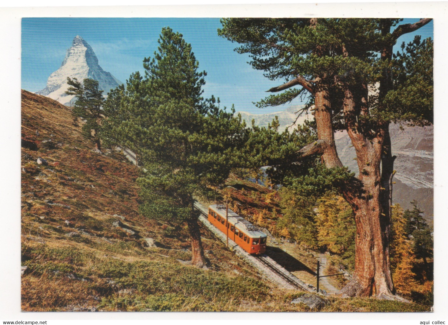 RÉGION DE ZERMATT SUR LE CHEMIN DU GORNERGRAT  (ET LE CERVIN 4477m) - Trains