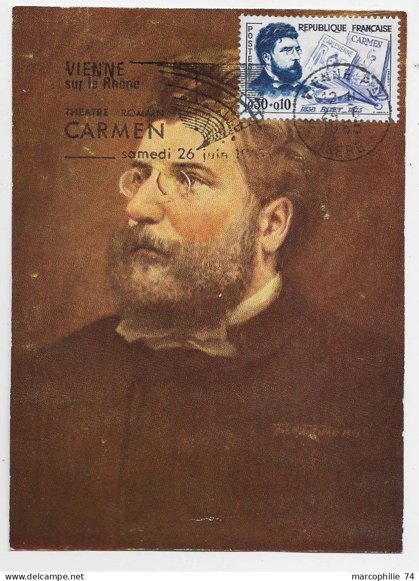 FRANCE SURTAXE 30C DEGAS CARTE MAXIMUM MEC CARMEN VIENNE ISERE 24.6.1965 - 1960-1969