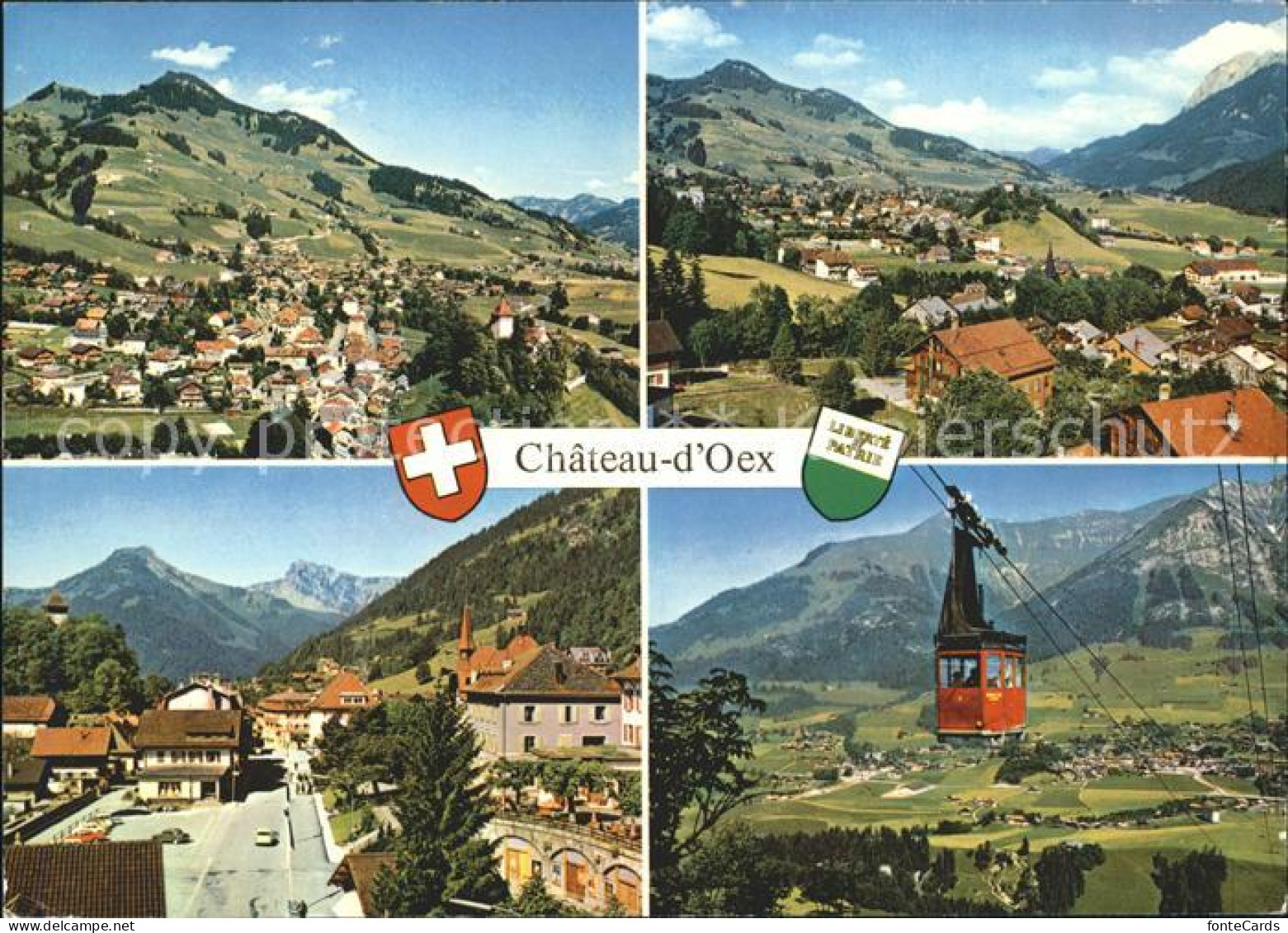 11701336 Chateau-d Oex Panorama Dorfpartie Luftseilbahn Chateau-d Oex - Other & Unclassified