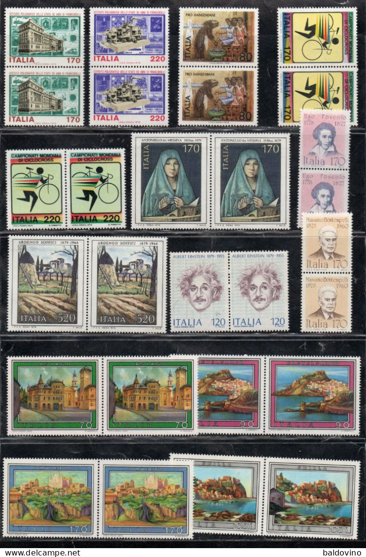 Italia 1979 Annata Completa 42 Valori In Coppia Nuovi (vedi Descrizione) - Full Years