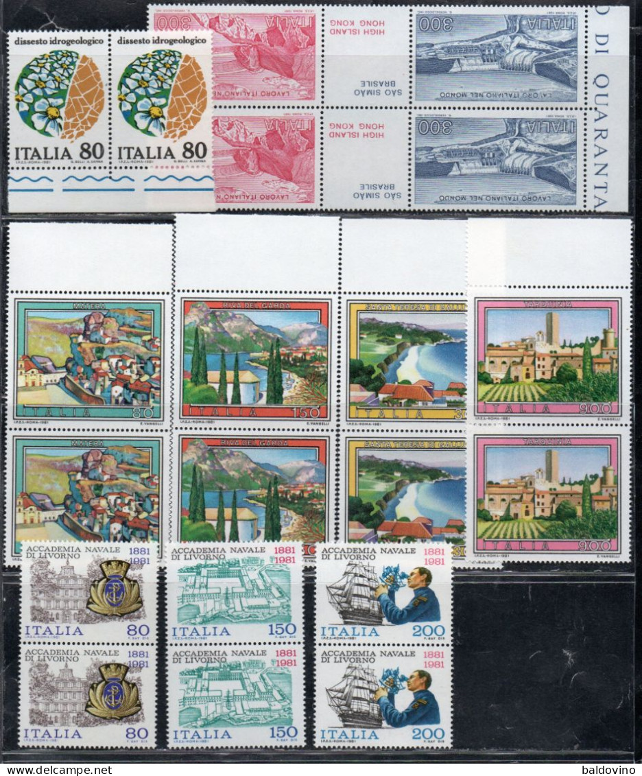 Italia 1981 Lotto 24 Valori In Coppia Nuovi (vedi Descrizione) - 1981-90: Ungebraucht