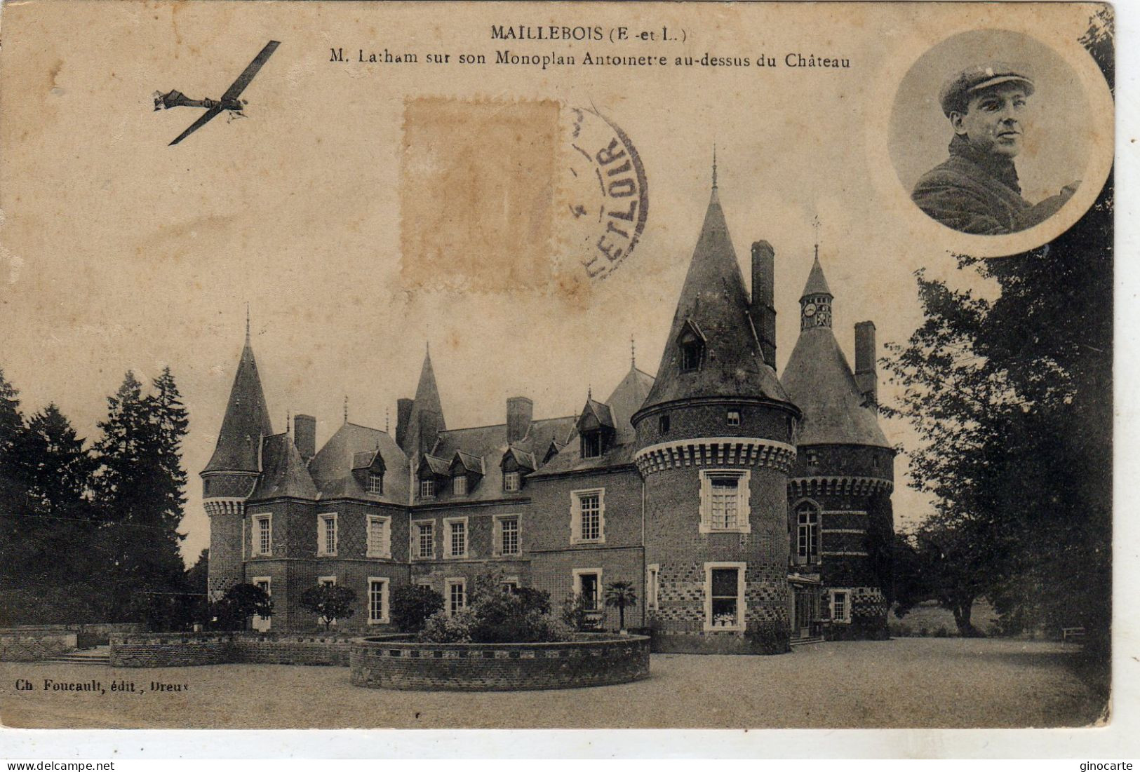 Maillebois Latham Sur Son Avion Monoplan Chateau - Other & Unclassified