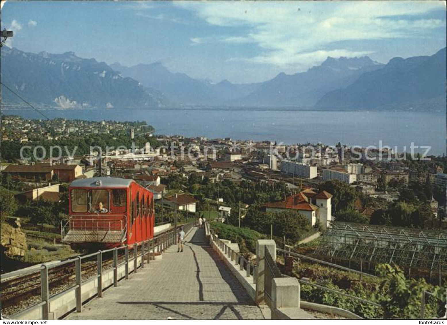 11695107 Vevey VD Funiculaire Vevey Chardonne Mt Pelerin Vue Sur Vevey Vevey - Other & Unclassified