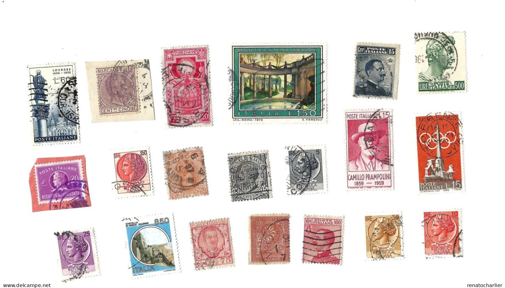 Collection de 120 timbres  oblitérés.