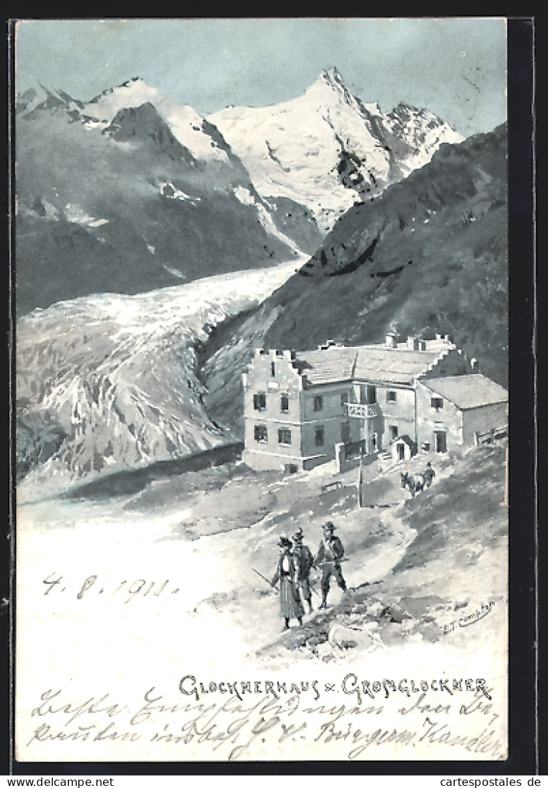 Künstler-AK Edward Theodore Compton: Bergsteiger Am Glocknerhaus Auf Dem Grossglockner  - Compton, E.T.