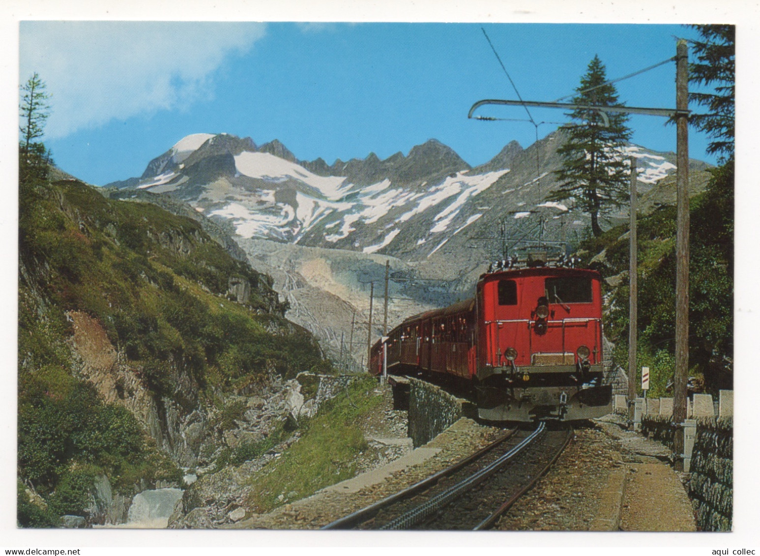 CHEMIN FER FURKA-OBERALP PRÈS DE GLETSCH GALENSTOCK ET DU GLACIER DU RHÔNE - Trains