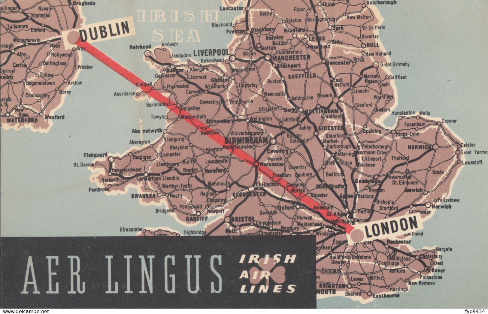 CPA - Carte De La Compagnie AER Lingus - Irish Air Lines - Dublin London - Andere & Zonder Classificatie