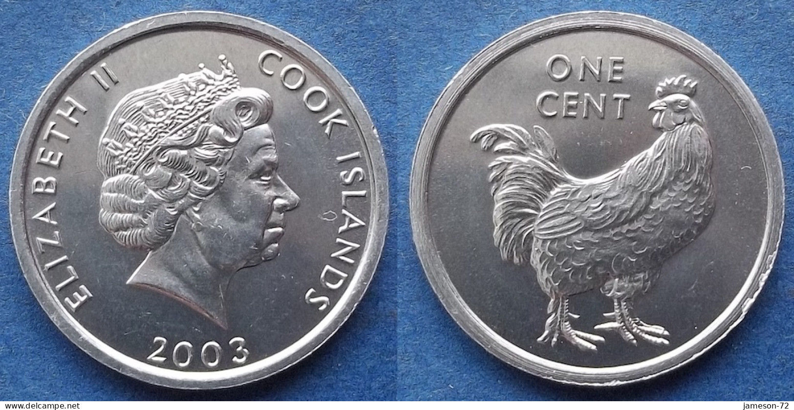 COOK ISLANDS - 1 Cent 2003 "Rooester" KM# 422 Dependency Of New Zealand Elizabeth II - Edelweiss Coins - Cookinseln