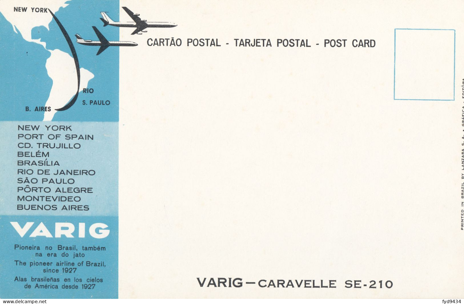 CPA - Caravelle - Compagnie Varig ( Brésil ) - 1946-....: Modern Era