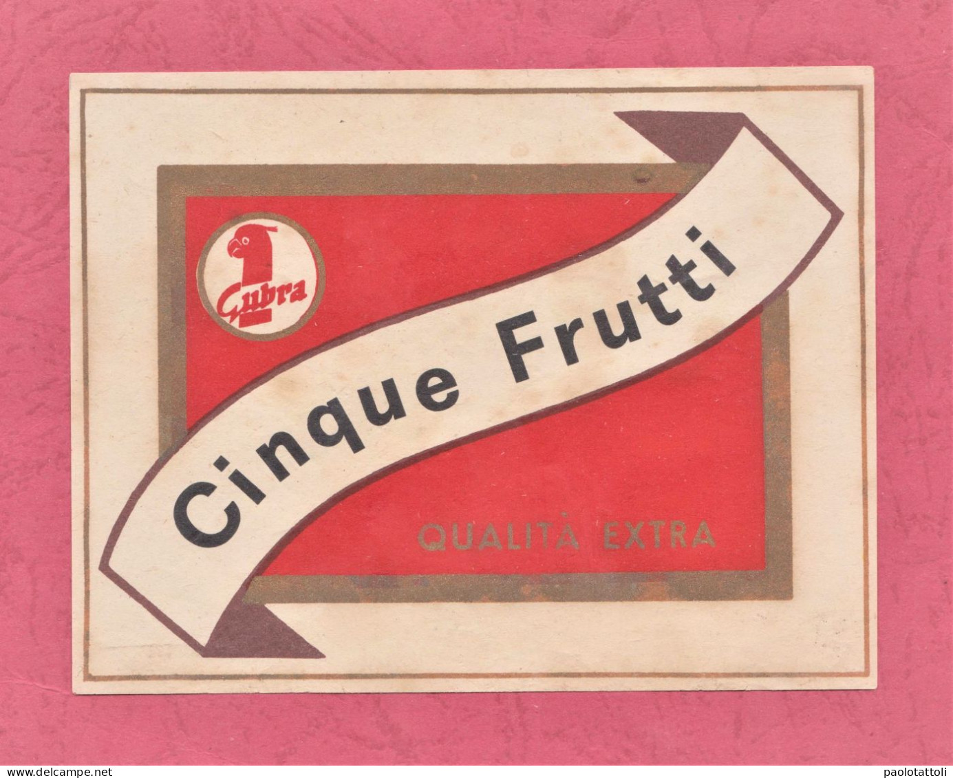 Label New- Cinque Frutti, Qualità Extra. Distillery, Cubra. Italy. 193x 96mm . - Alcohols & Spirits